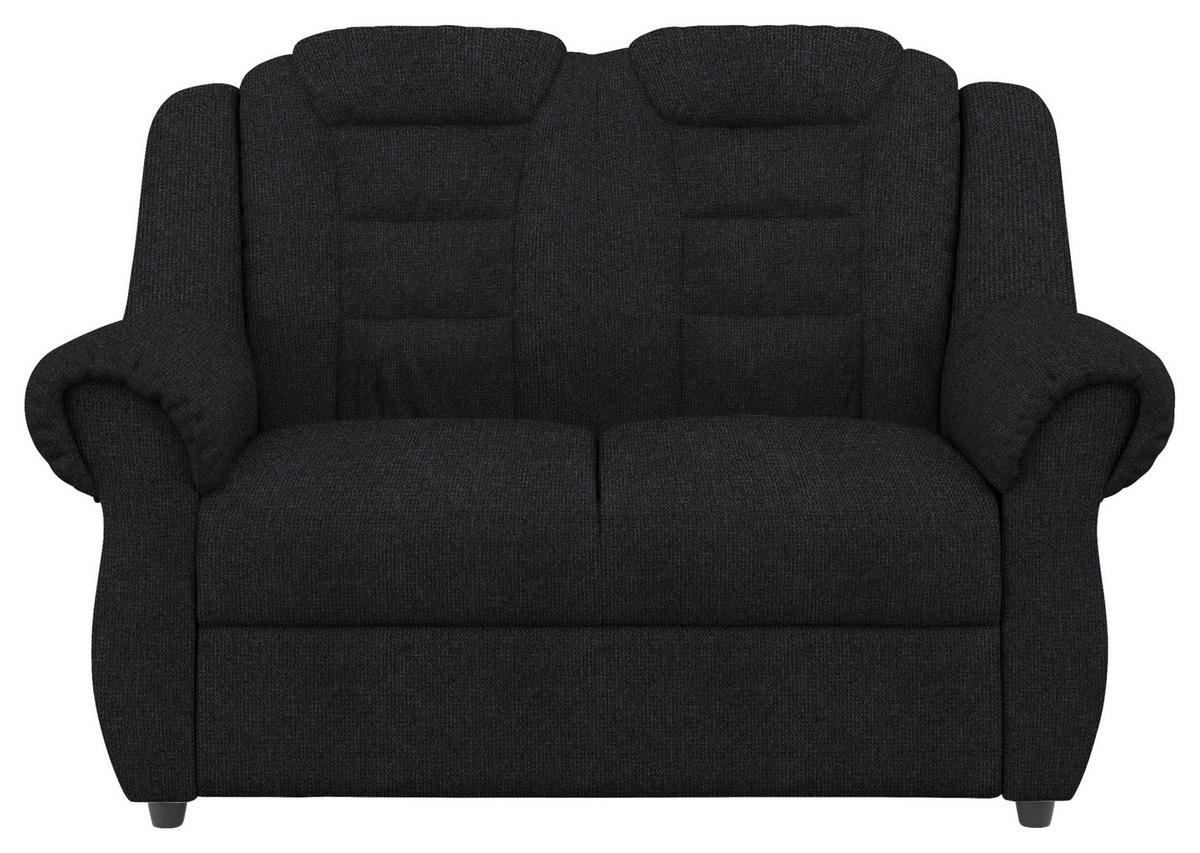 2-SITZER-SOFA in Chenille Schwarz  - Schwarz, Konventionell, Kunststoff/Textil (145/102/101cm) - Livetastic