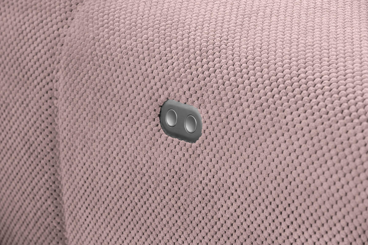 ECKSOFA in Velours Altrosa  - Schwarz/Altrosa, Design, Kunststoff/Textil (236/326cm) - Xora