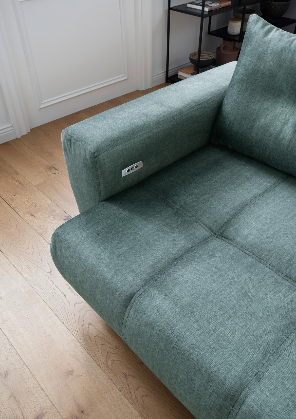 ECKSOFA in Velours Blau  246/177 cm  - Blau/Schwarz, MODERN, Textil/Metall (246/177cm) - MID.YOU
