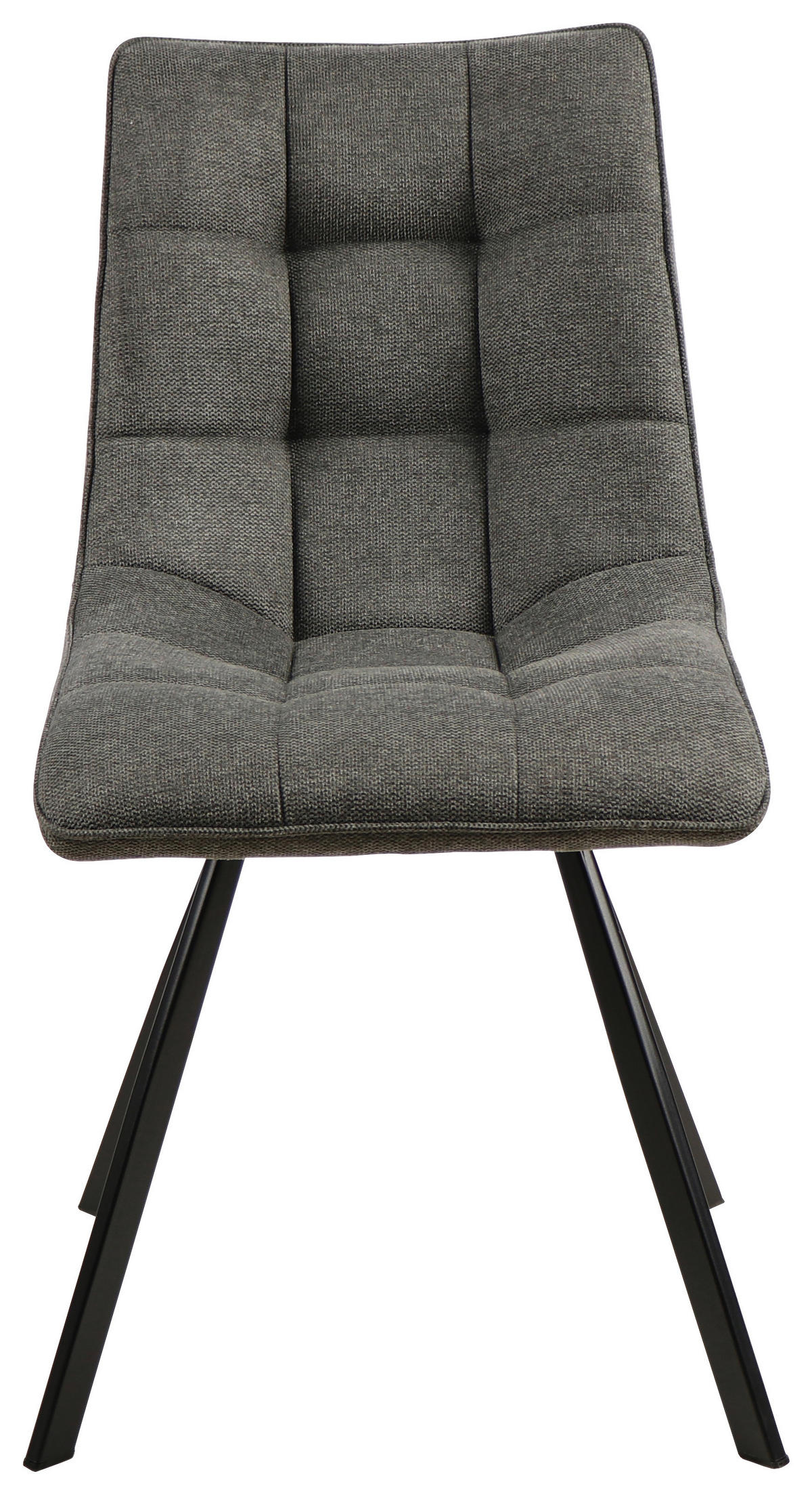 STUHL Leinenoptik Dunkelgrau, Schwarz  - Dunkelgrau/Schwarz, Design, Textil/Metall (47/61/86cm) - Xora