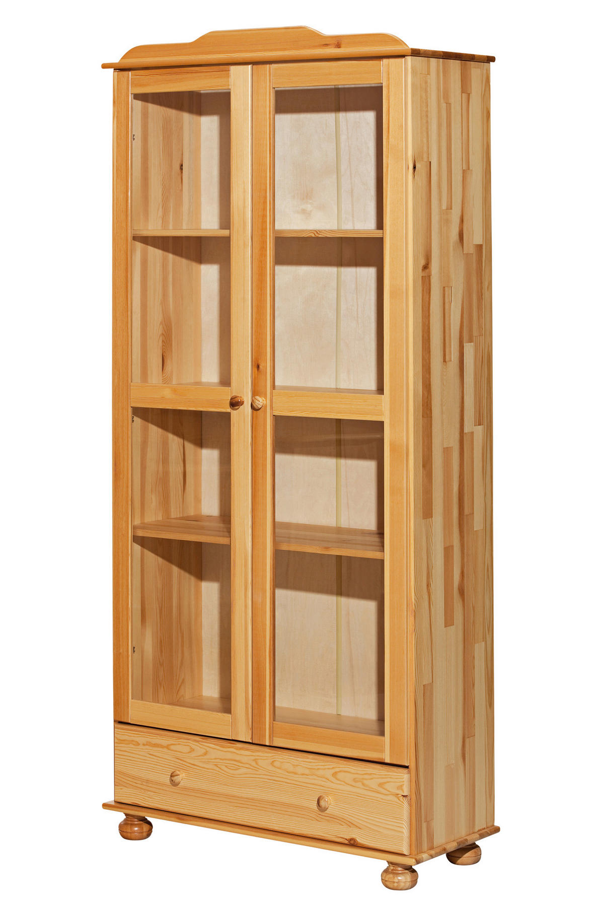 VITRINE  in massiv Kiefer Naturfarben  - Klar/Naturfarben, Natur, Glas/Holz (85/189/35cm) - Livetastic