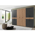 DREHTÜRENSCHRANK  in Graphitfarben, Eiche Artisan  - Schwarz/Graphitfarben, KONVENTIONELL, Holzwerkstoff/Kunststoff (313/208/58cm) - Carryhome
