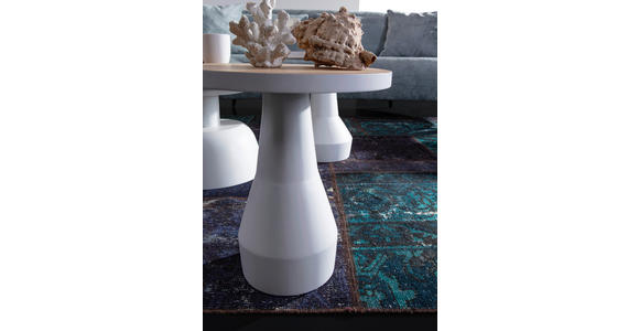 COUCHTISCH 35/35/43 cm rund Weiß, Eichefarben  - Eichefarben/Weiß, Design, Holz/Holzwerkstoff (35/35/43cm) - Landscape