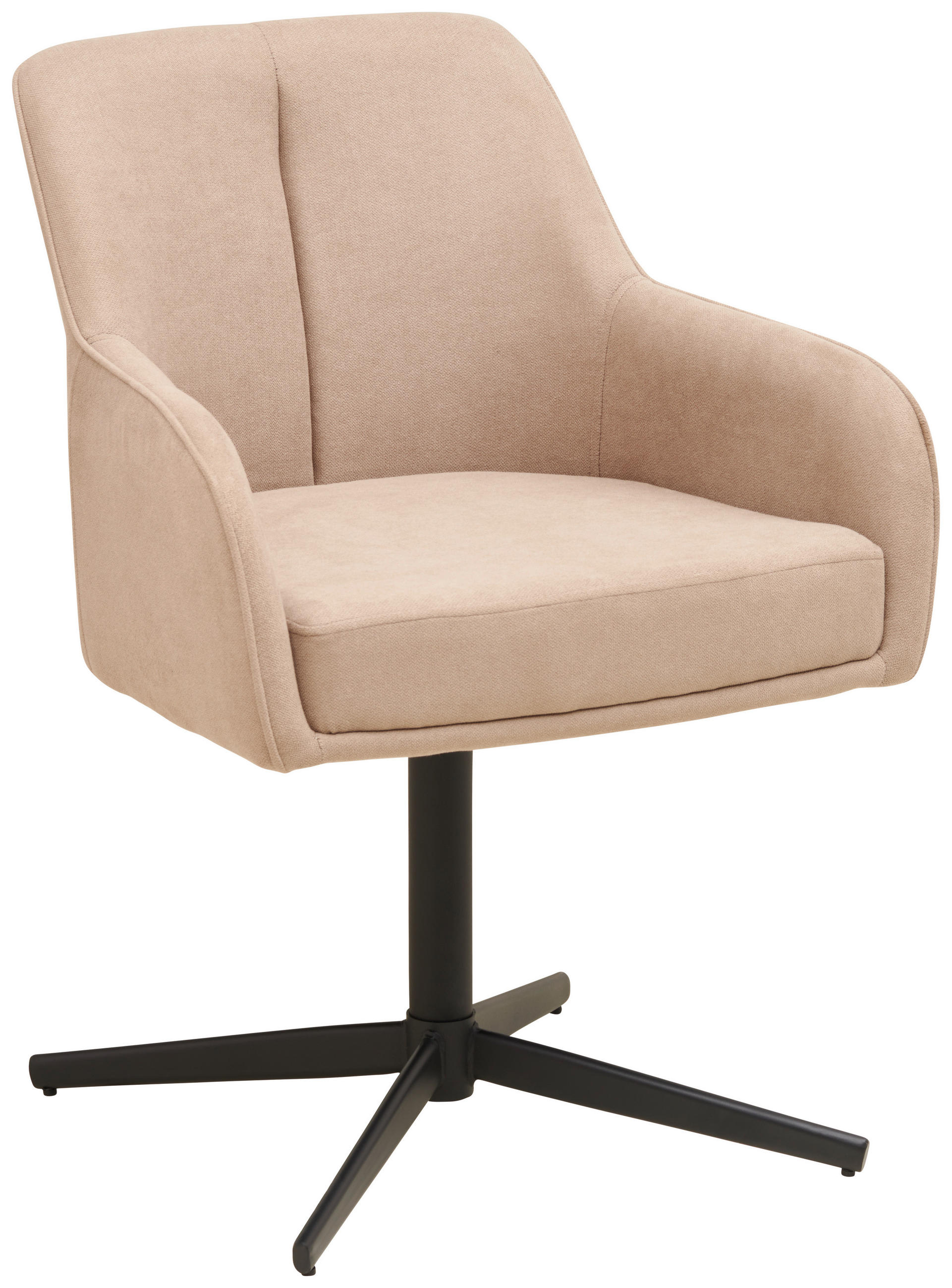 ARMLEHNSTUHL  in Eisen beschichtet  - Hellbraun/Schwarz, MODERN, Textil/Metall (61/83/62cm) - Livetastic