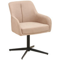 ARMLEHNSTUHL  in Eisen beschichtet  - Hellbraun/Schwarz, MODERN, Textil/Metall (61/83/62cm) - Livetastic