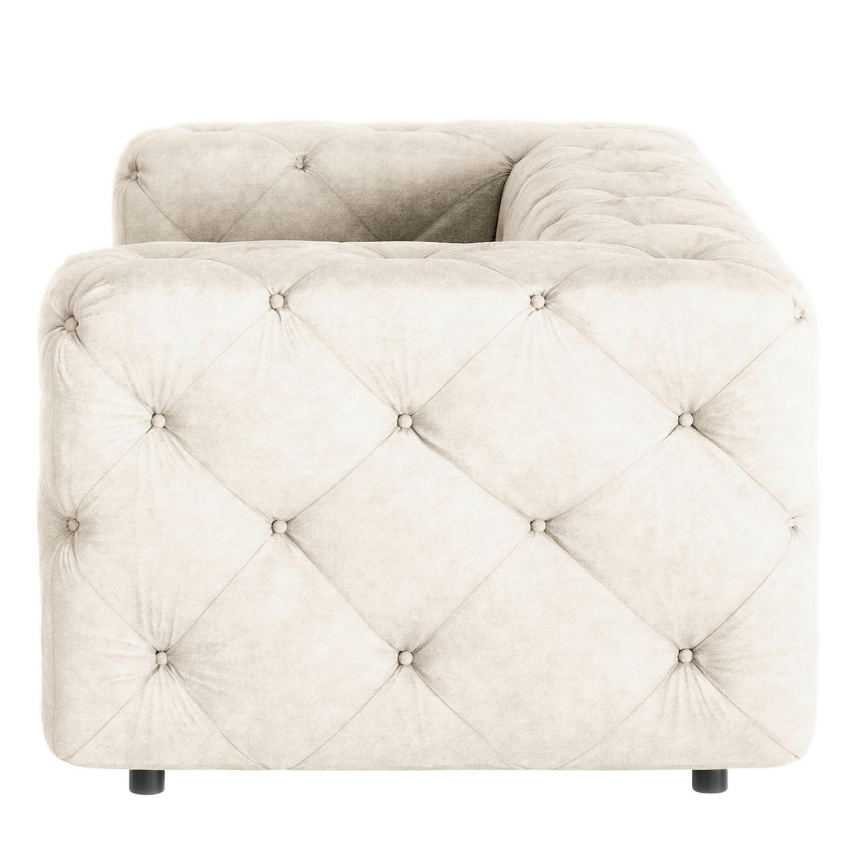 2-SITZER-SOFA Fresco Mikrofaser Creme  - Creme/Schwarz, Design, Kunststoff/Textil (193/71/100cm) - P & B