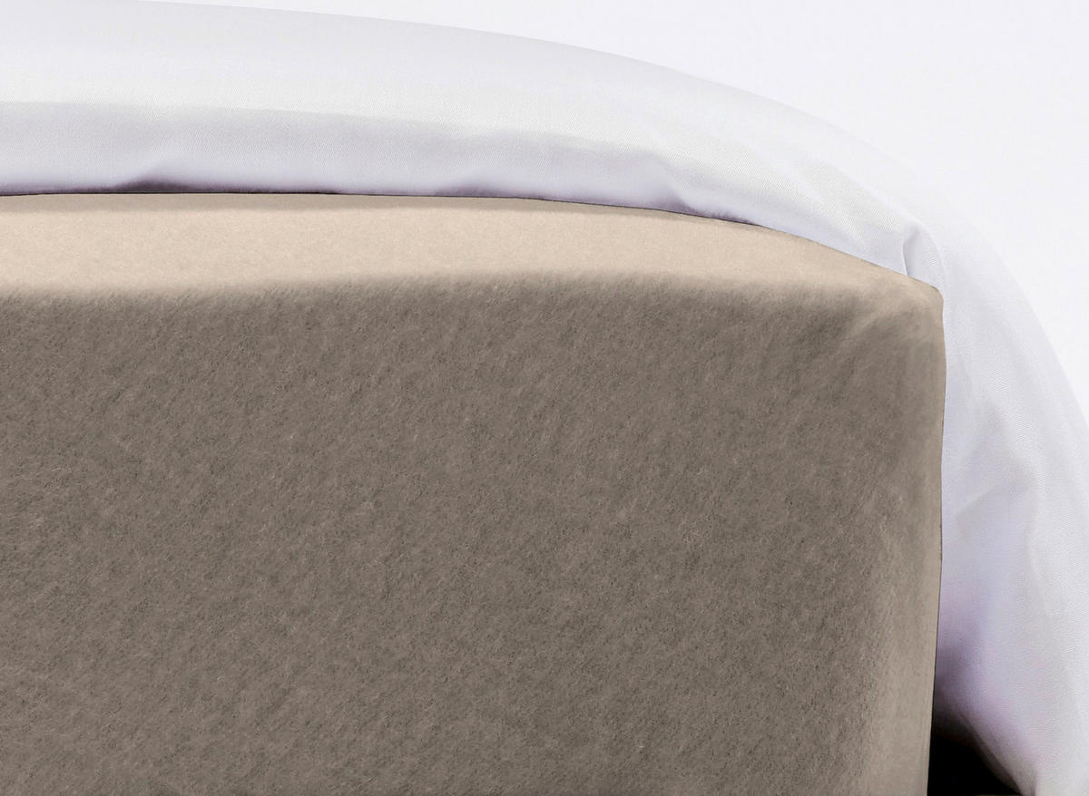 SPANNBETTTUCH Flausch Jersey Jersey  - Taupe, Basics, Textil (120/200cm) - Fleuresse