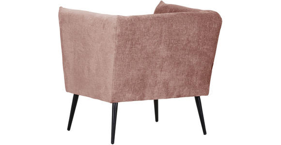 SESSEL in Chenille Altrosa  - Schwarz/Altrosa, Design, Textil/Metall (76/73/76cm) - Landscape