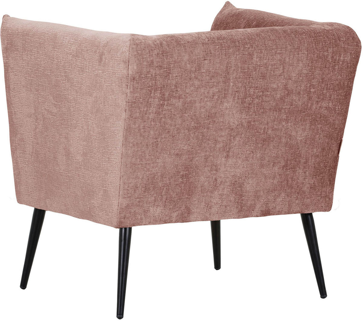 SESSEL in Chenille Altrosa  - Schwarz/Altrosa, Design, Textil/Metall (76/73/76cm) - Landscape