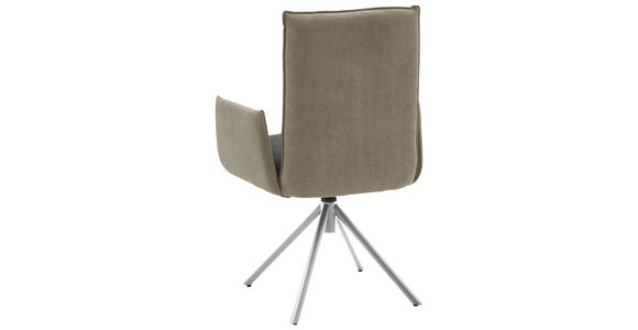 ARMLEHNSTUHL DREHBAR 360°  in Flachgewebe  - Edelstahlfarben/Greige, Design, Textil/Metall (59/93/59cm) - Dieter Knoll