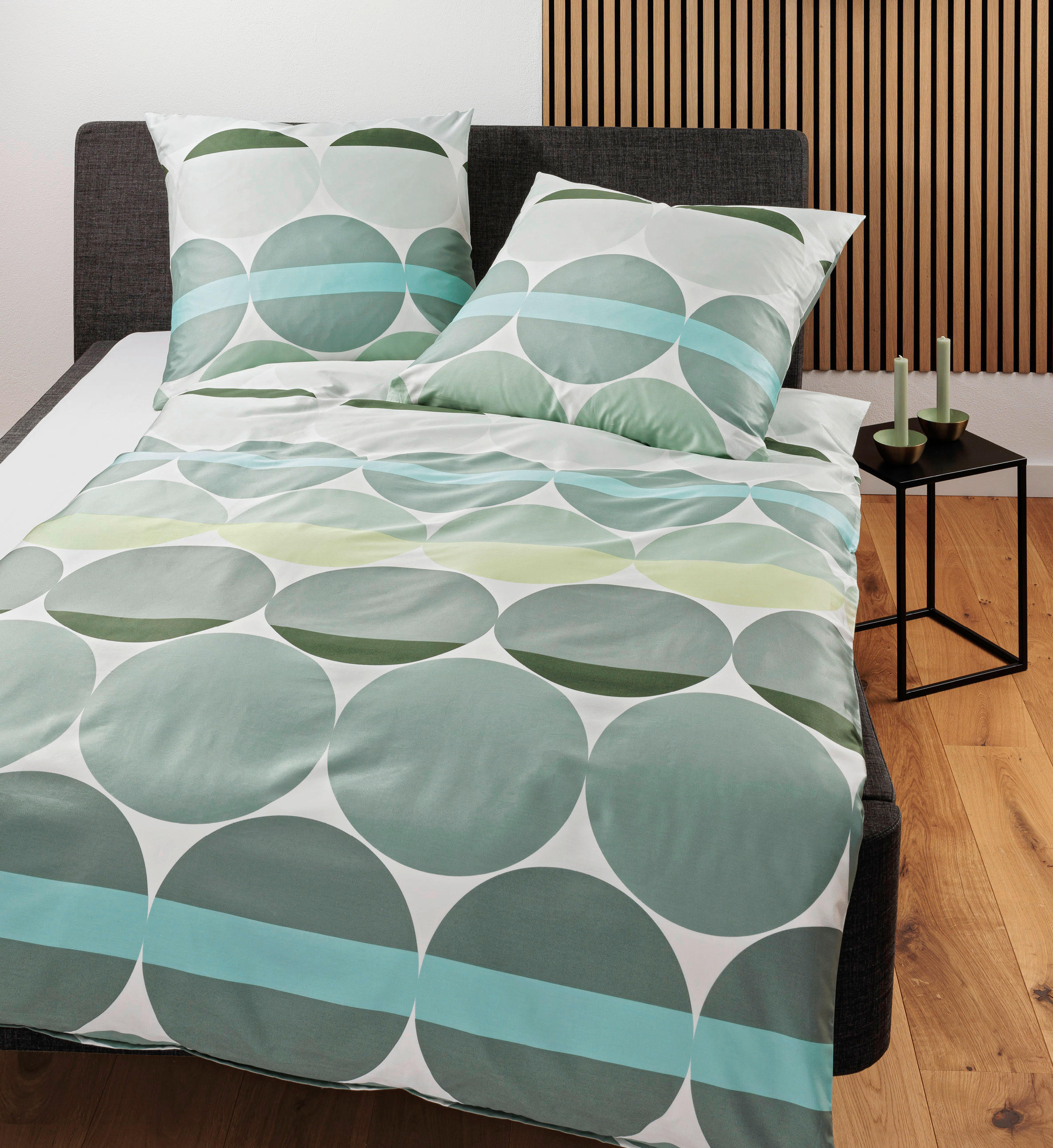 BETTWÄSCHE Makosatin 135/200 cm  - Türkis/Weiß, Design, Textil (135/200cm) - Janine