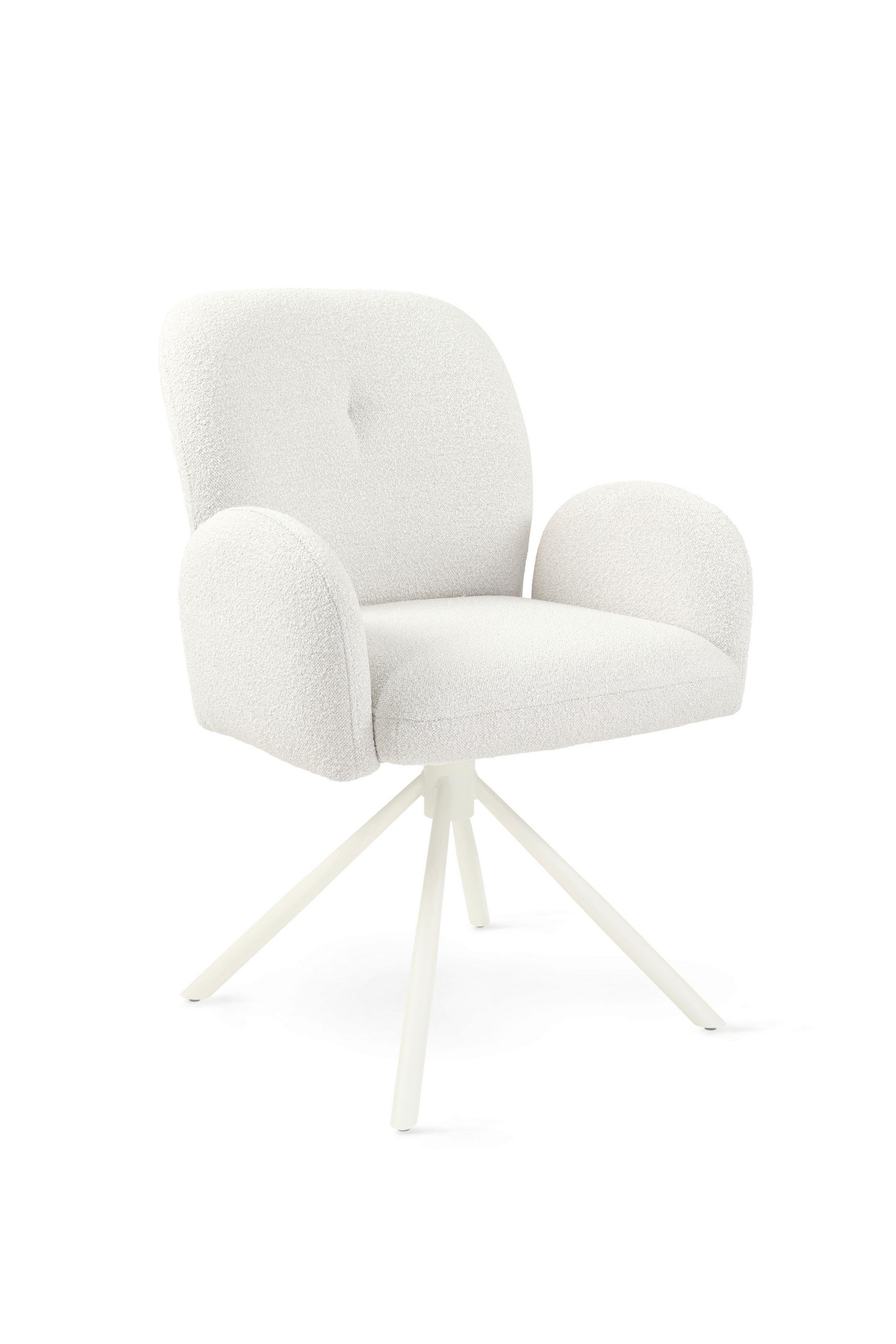 ARMLEHNSTUHL  in Stahl Webstoff, Bouclé  - Perlmutt/Weiß, Basics, Textil/Metall (63/87/63,5cm) - Tom Tailor