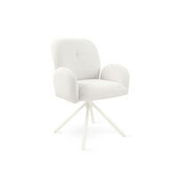 ARMLEHNSTUHL  in Stahl Webstoff, Bouclé  - Perlmutt/Weiß, Basics, Textil/Metall (63/87/63,5cm) - Tom Tailor