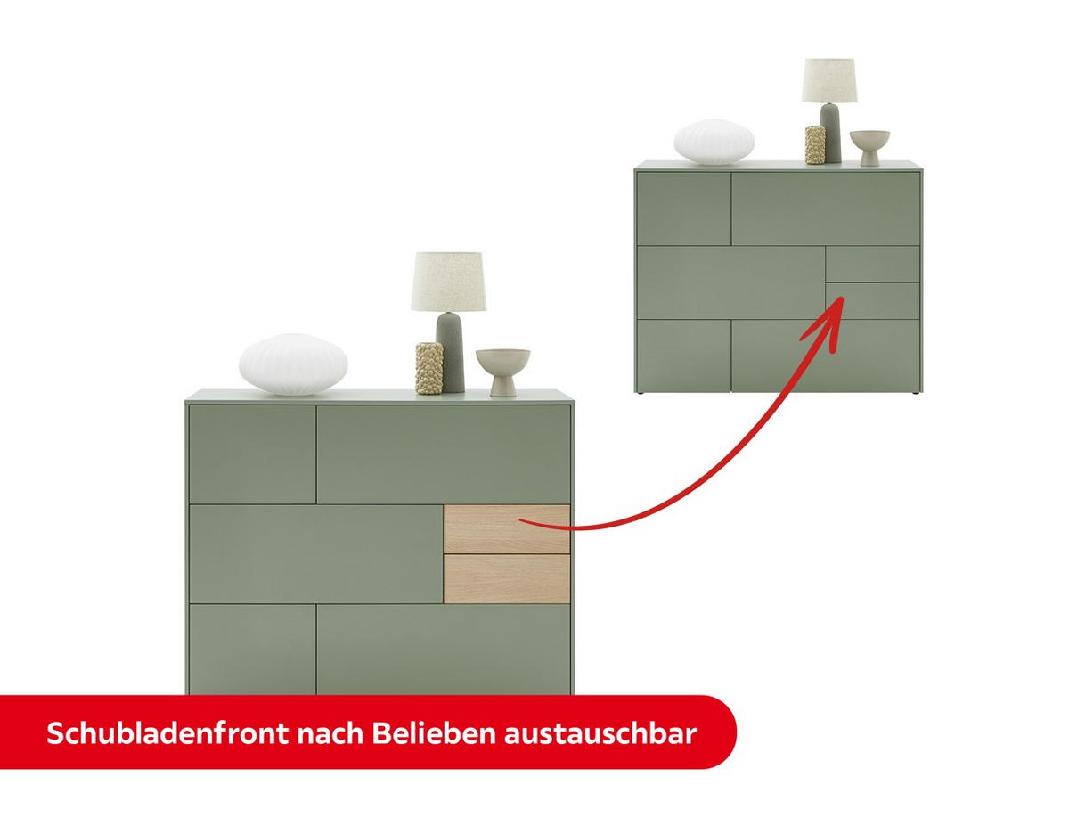 HIGHBOARD  in 139/109/41 cm  - Eichefarben/Schwarz, Design, Holzwerkstoff/Kunststoff (139/109/41cm) - Voleo