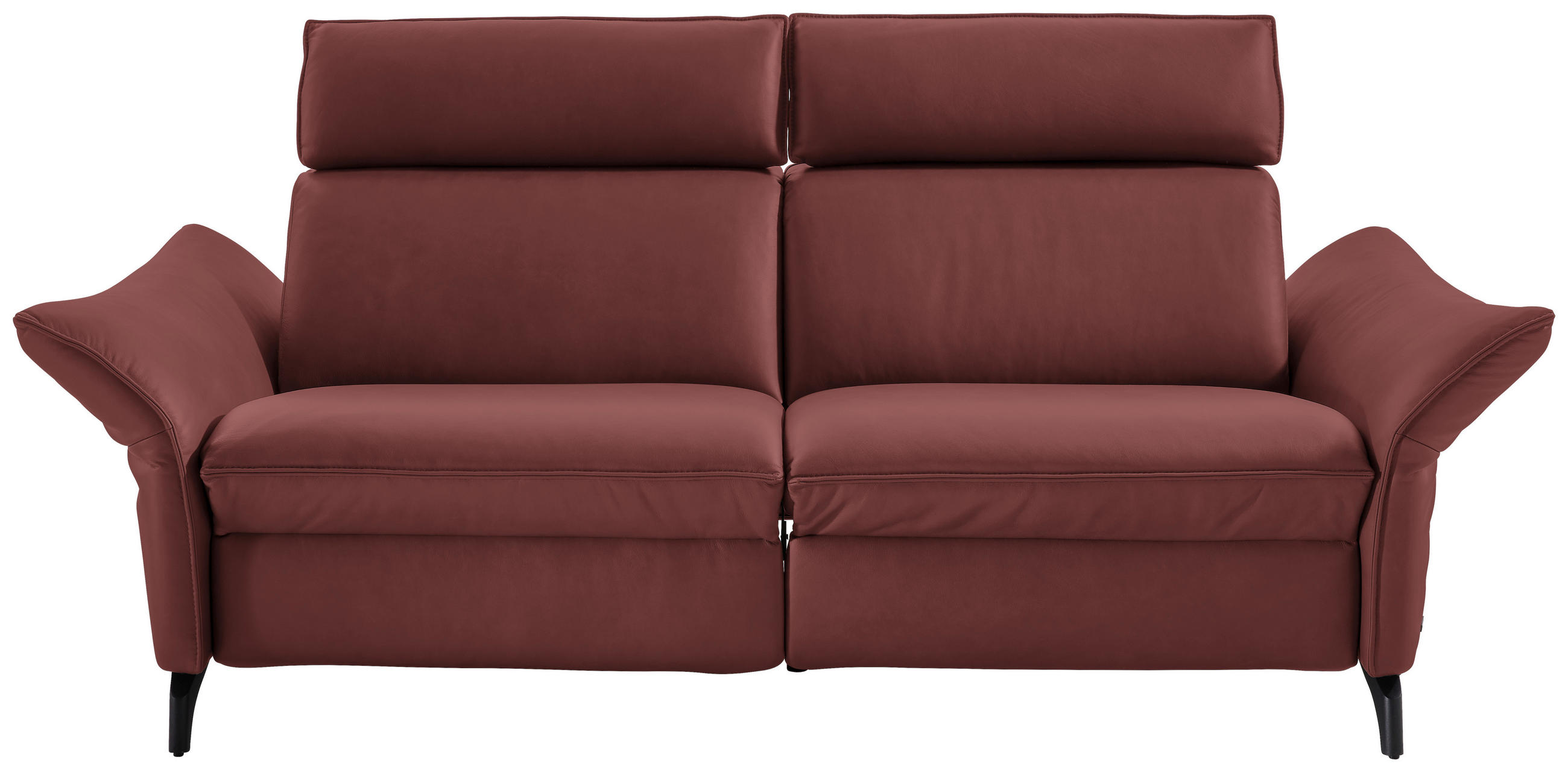 2,5-SITZER in Echtleder Rotbraun  - Rotbraun/Anthrazit, Design, Leder/Metall (194/94/95cm) - Himolla