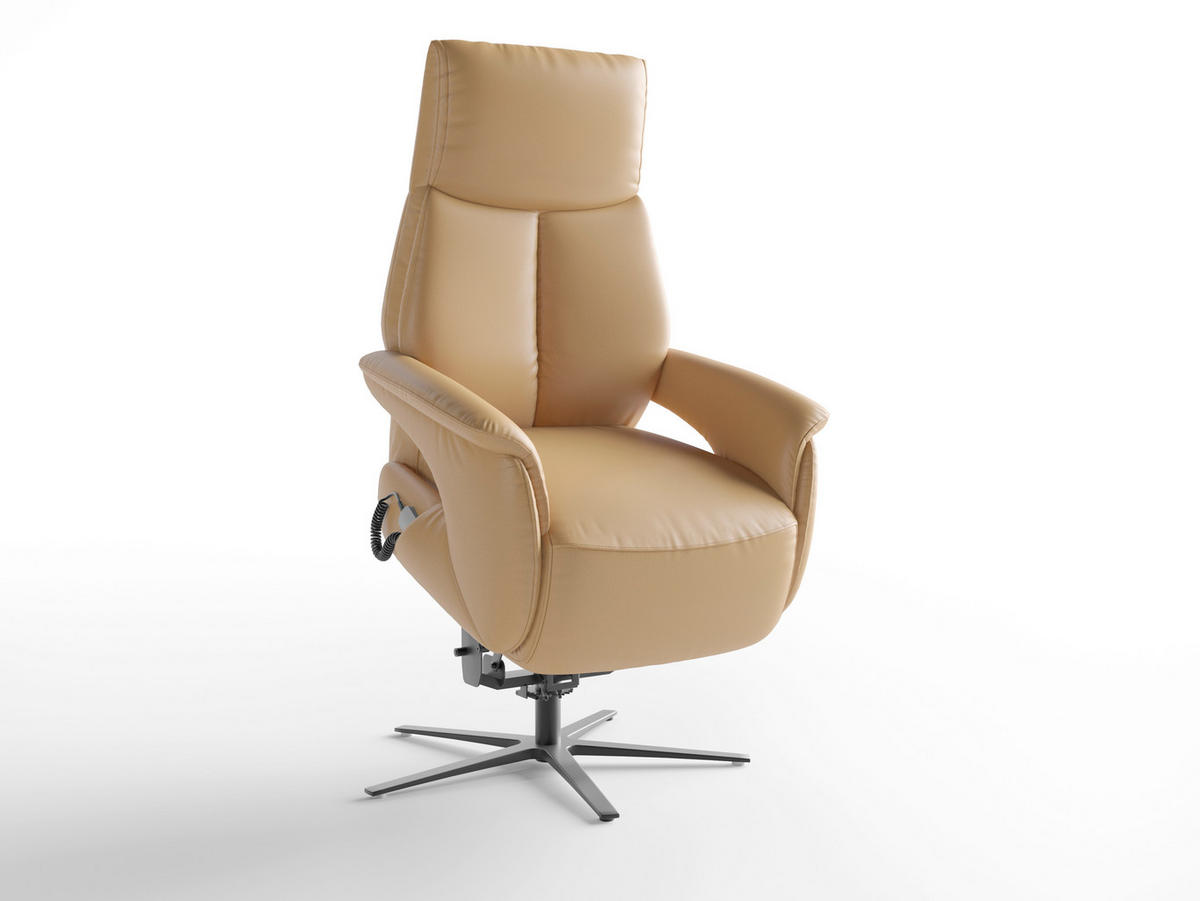 RELAXAČNÉ KRESLO, koža, cappuccino - čierna/cappuccino, Basics, kov/koža (75/113/85cm) - Sit & More