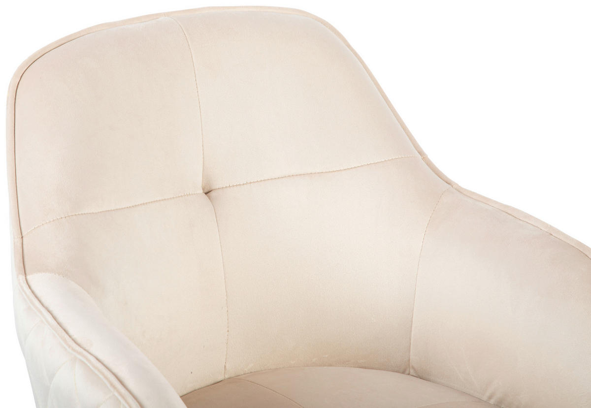 DREHSTUHL Samt Schwarz, Beige  - Beige/Schwarz, MODERN, Kunststoff/Textil (58/82/90/62cm) - MID.YOU