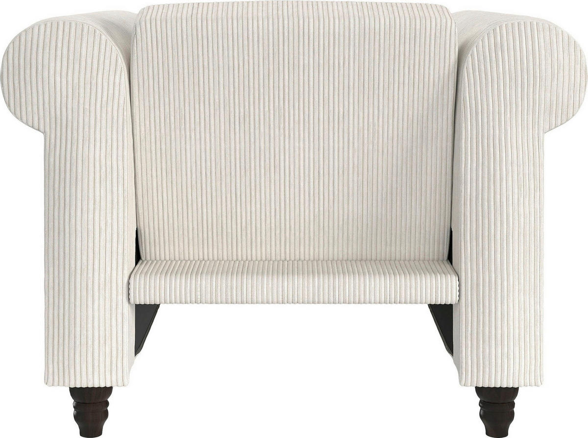SESSEL in Cord Creme  - Creme/Schwarz, Basics, Holz/Textil (111/83/87cm) - Livetastic
