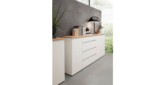 SIDEBOARD in 225/102/41 cm - Eichefarben/Silberfarben, Design, Holz/Holzwerkstoff (225/102/41cm) - Dieter Knoll