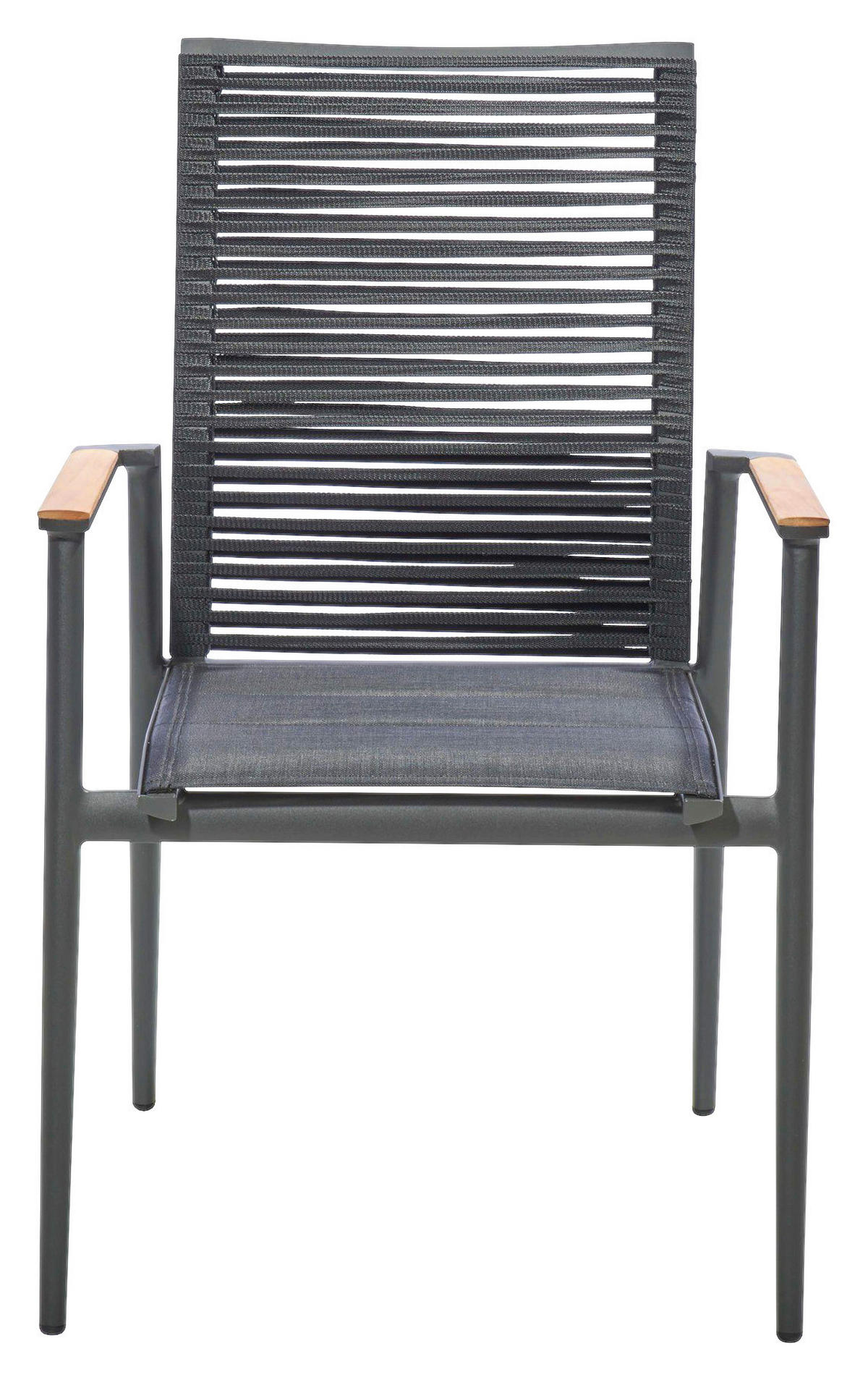 STAPELSESSEL Aluminium Anthrazit, Schwarz  - Anthrazit/Schwarz, Design, Holz/Textil (61/94/66cm) - Musterring