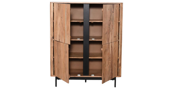 KOMMODE in 100/120/40 cm - Schwarz/Akaziefarben, Natur, Holz/Holzwerkstoff (100/120/40cm) - Carryhome