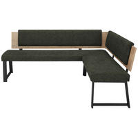 ECKBANK 200/160 cm  in Dunkelgrün  - Dunkelgrün/Schwarz, MODERN, Holzwerkstoff/Textil (200/160cm) - Venda