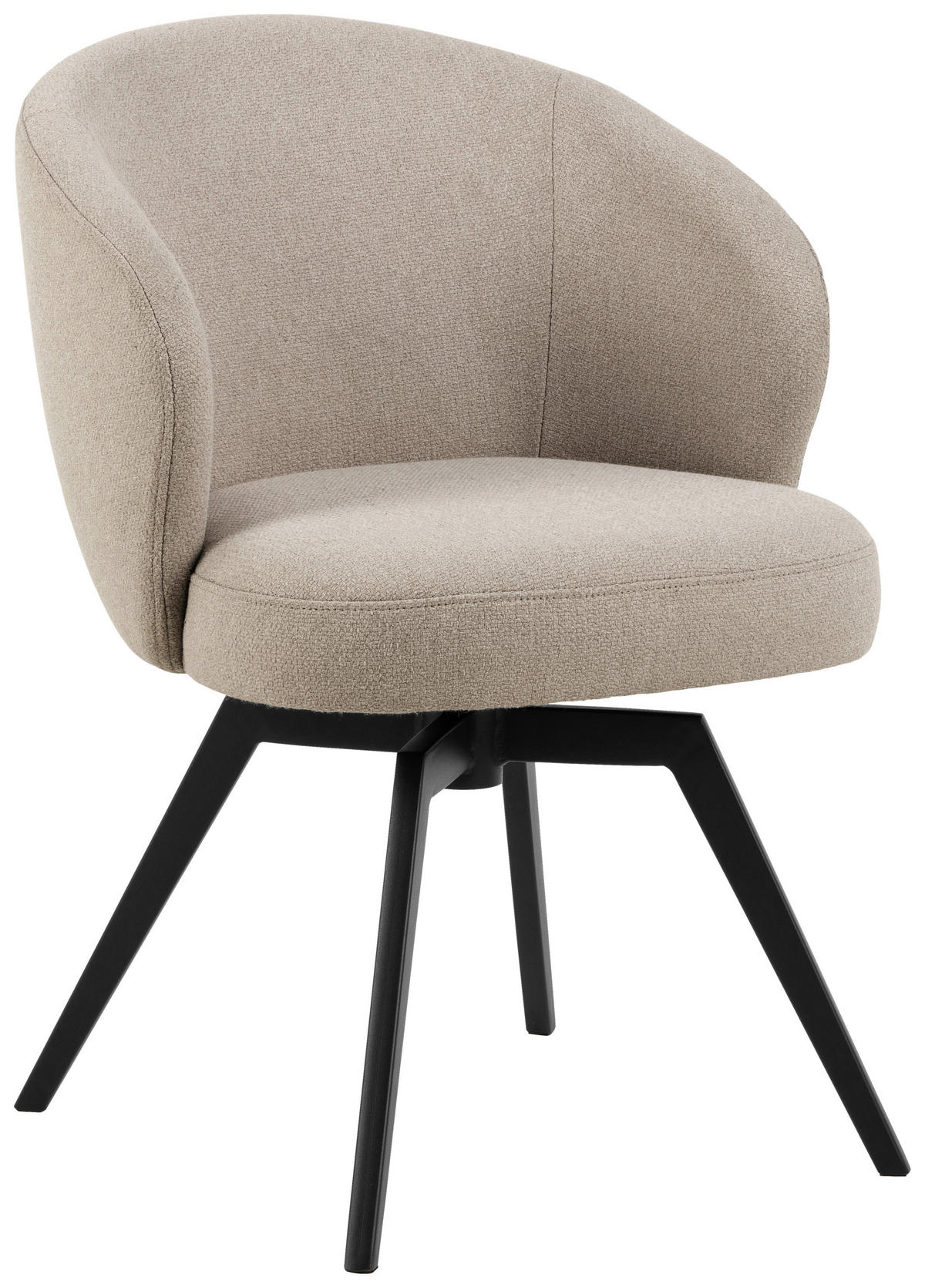 ARMLEHNSTUHL  in Stahl Struktur  - Beige/Schwarz, Design, Textil/Metall (58,5/80/60cm) - MID.YOU