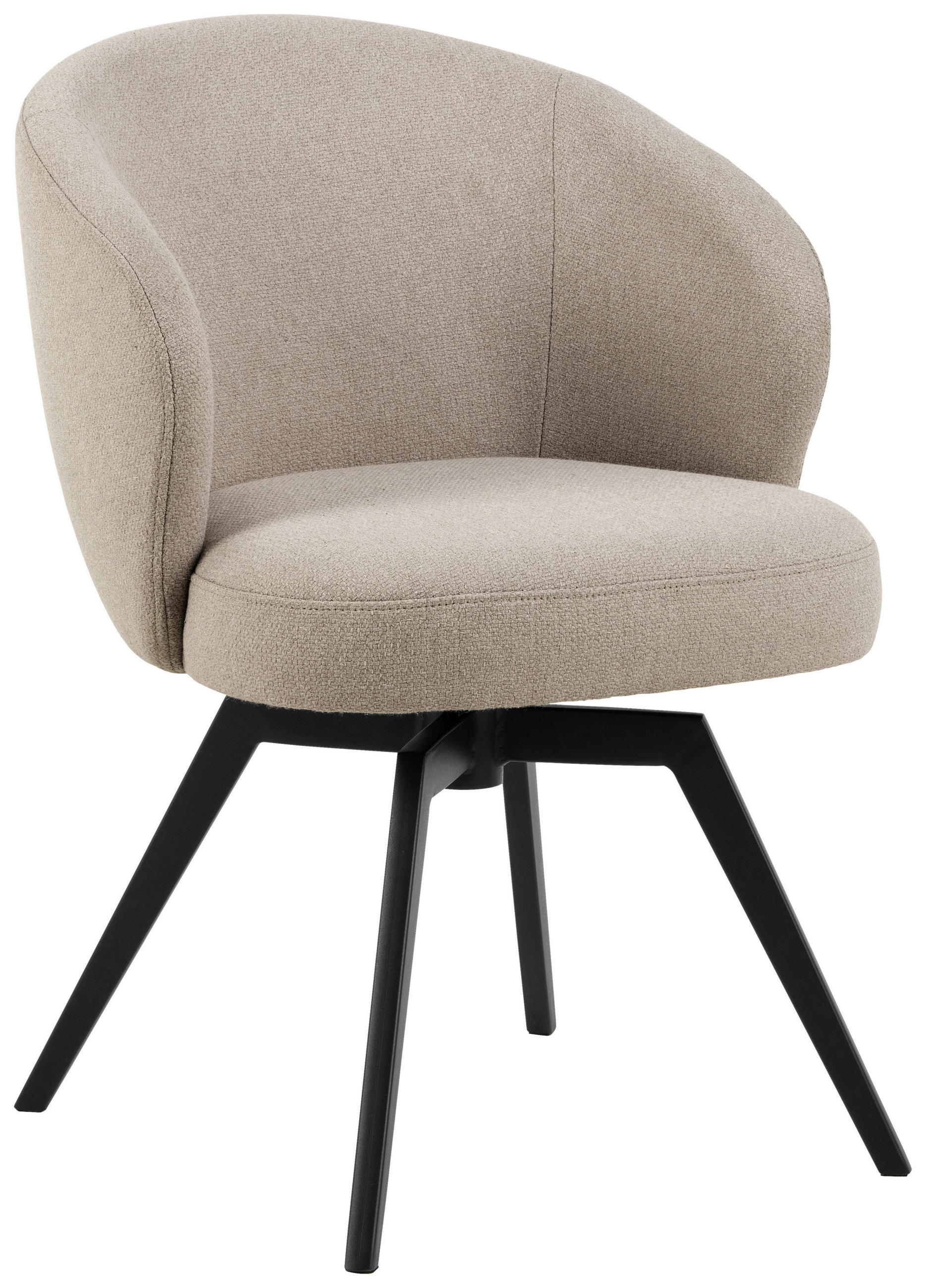 Scaun Cu Brațe din metal, textil, negru, bej