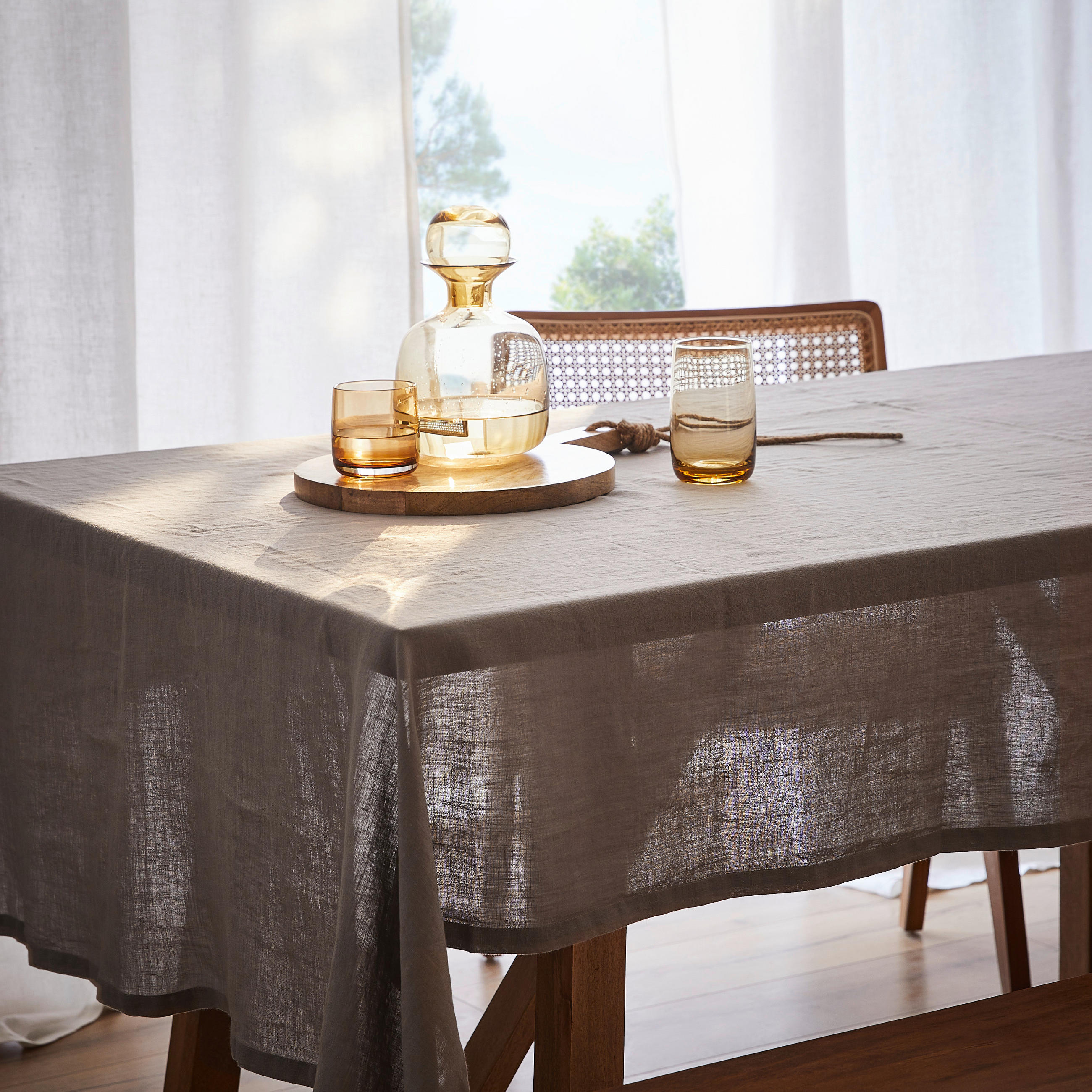 TISCHDECKE 140/240 cm - Hellgrau, Trend, Textil (140/240cm) - Ambiente