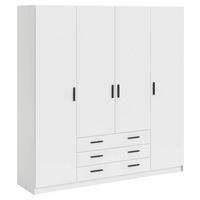 ŠATNÍ SKŘÍŇ, bílá, 195,5/200,4/49,6 cm - bílá/černá, Basics, kov/kompozitní dřevo (195,5/200,4/49,6cm) - MID.YOU
