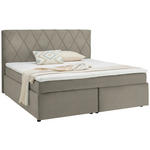 BOXSPRINGBETT 180/200 cm  in Ecru  - Ecru/Schwarz, Design, Kunststoff/Textil (180/200cm) - Xora