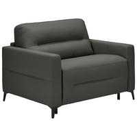 SCHLAFSESSEL Echtleder Anthrazit    - Anthrazit/Schwarz, Design, Leder/Metall (115/89/97cm) - Novel