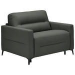 SCHLAFSESSEL Echtleder Anthrazit    - Anthrazit/Schwarz, Design, Leder/Metall (115/89/97cm) - Novel