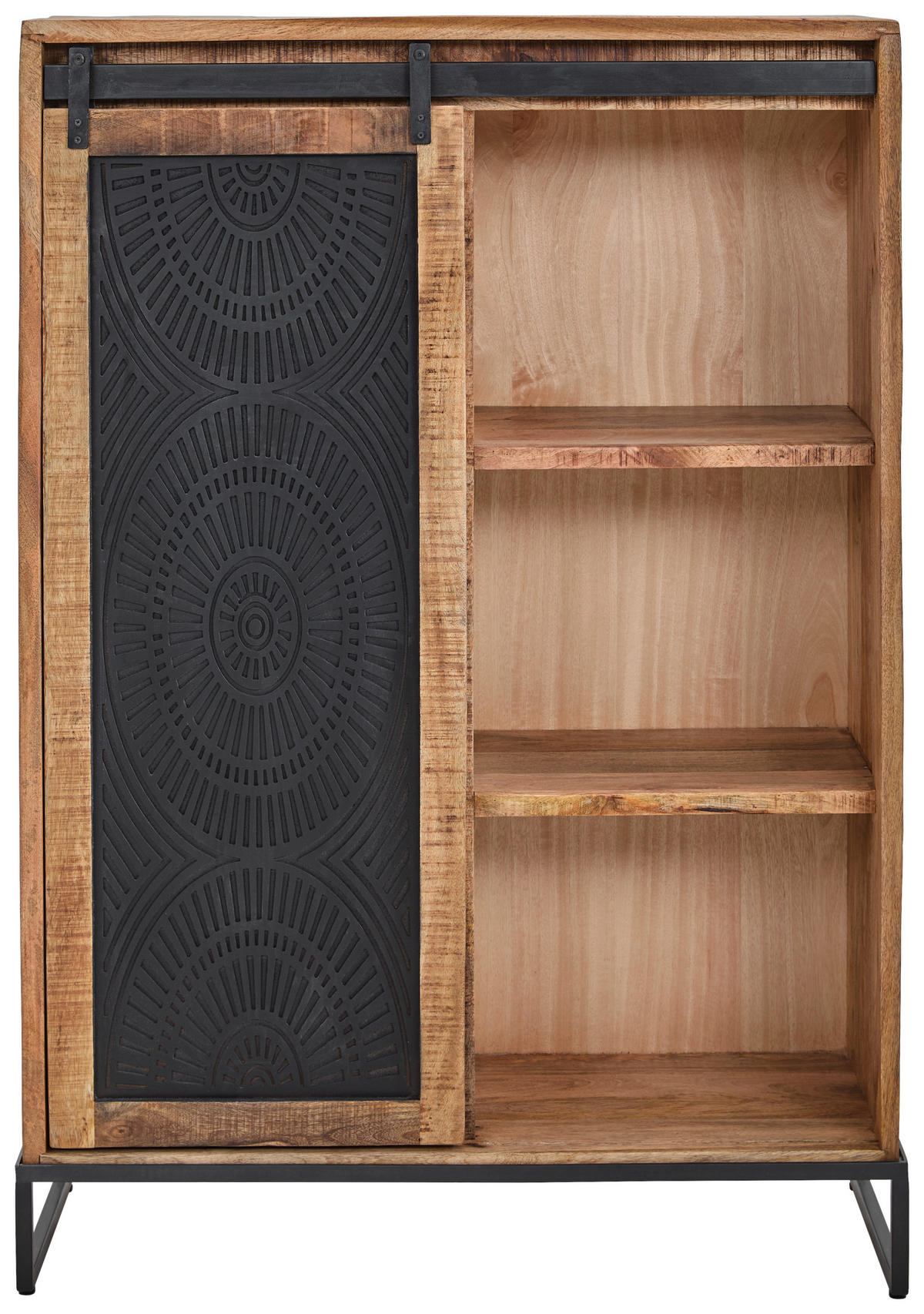 HIGHBOARD  100/150/40 cm 3 Schublade(n)  - Schwarz/Naturfarben, LIFESTYLE, Holz/Metall (100/150/40cm) - Landscape