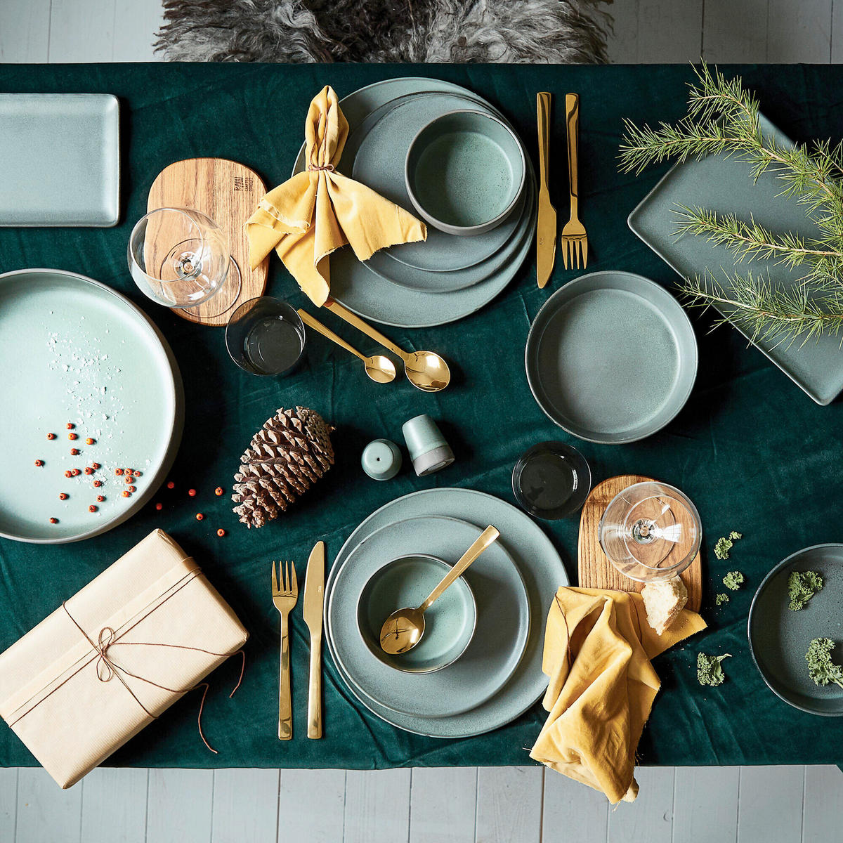 SPEISETELLERSET RAW 6-teilig  - Grün, Basics, Keramik (28cm) - Aida