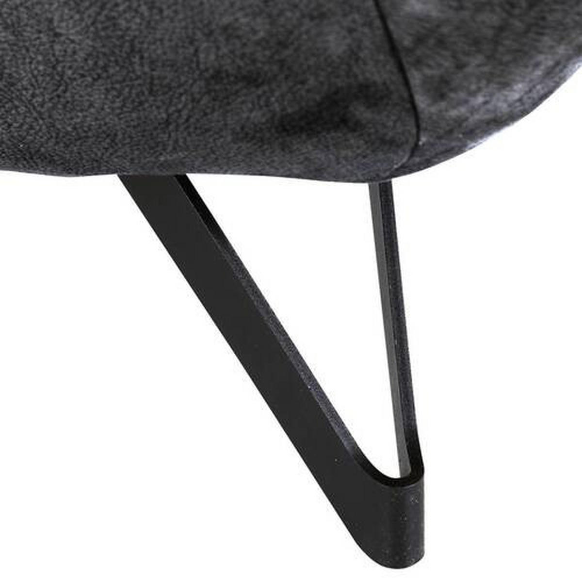 CHAISELONGUE TABALUGA Mikrofaser Anthrazit  - Anthrazit/Schwarz, Design, Textil/Metall (190/90/95cm) - Carryhome