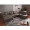 WOHNLANDSCHAFT in Echtleder Grau  - Schwarz/Grau, Konventionell, Leder/Metall (185/357/231cm) - Sit & More