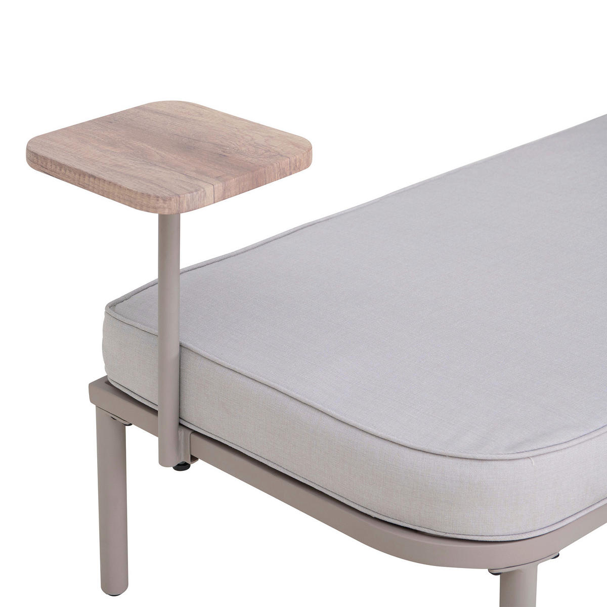 DOPPELLIEGE 142/82/128 cm Rattan  - Naturfarben/Grau, Basics, Holz/Kunststoff (142/82/128cm) - Modante