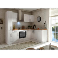 ECKKÜCHE 250/172 cm  in Weiß, Lärchefarben  - Wildeiche/Edelstahlfarben, Basics, Holzwerkstoff/Metall (250/172cm) - Respekta