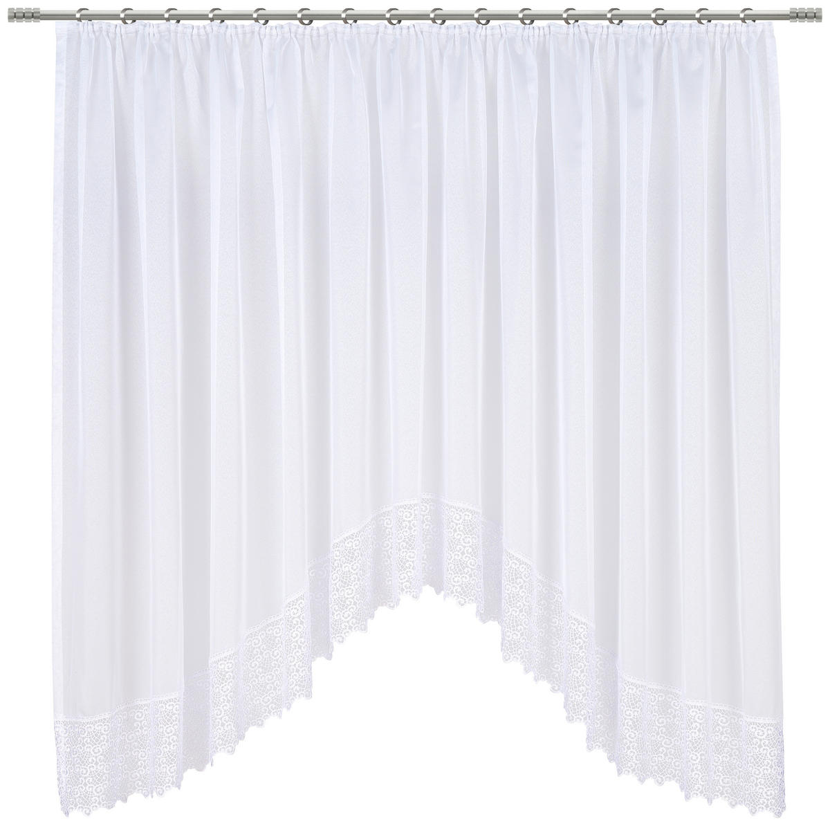 HOTOVÝ ZÁVES, polopriehľadné, 450/175 cm - biela, Konventionell, textil (450/175cm) - Esposa