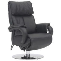RELAXSESSEL in Leder Schwarz  - Chromfarben/Schwarz, Design, Leder/Metall (72/98/85cm) - Himolla
