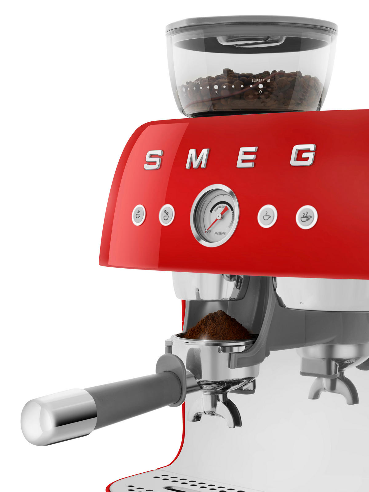 ESPRESSOMASCHINE 50's Style  - Rot, Trend, Metall (33.4/44.3/43.0cm) - SMEG