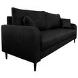 3-SITZER-SOFA in Lederlook Grau - Schwarz/Grau, KONVENTIONELL, Holz/Textil (228/96/97cm) - Carryhome