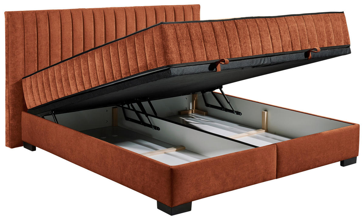 BOXBETT 180/200 cm  in Cognac  - Cognac/Schwarz, MODERN, Holzwerkstoff/Kunststoff (180/200cm) - MID.YOU