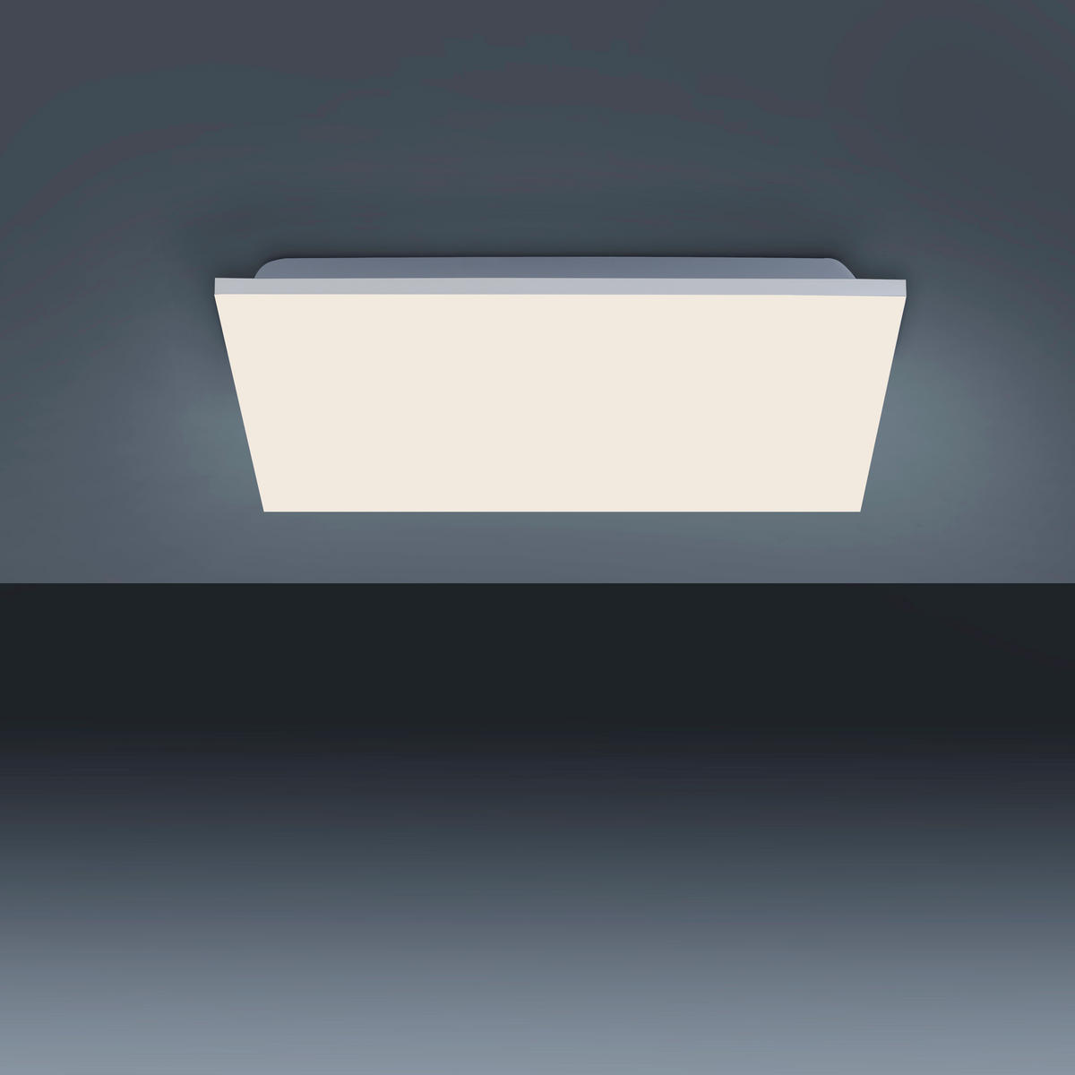 STROPNÉ LED SVIETIDLO, 45/45/6,1 cm - biela/hliníková, Basics, kov/plast (45/45/6,1cm)