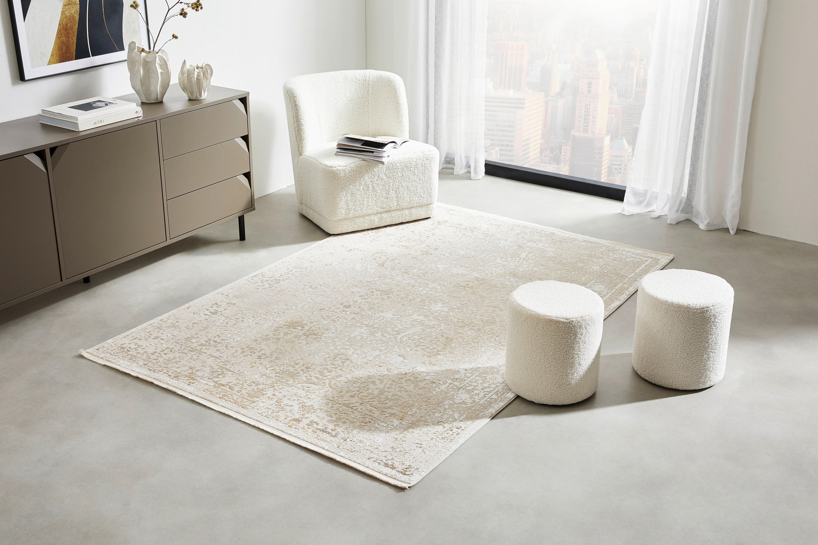 VINTAGE-TEPPICH 120/180 cm Elba Gelb  - Gelb, Design, Textil (120/180cm) - Dieter Knoll