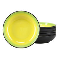 MÉLYTÁNYÉR KÉSZLET 22/5 cm  - fekete/világossárga, Trend, kerámia (22/5cm) - Creatable