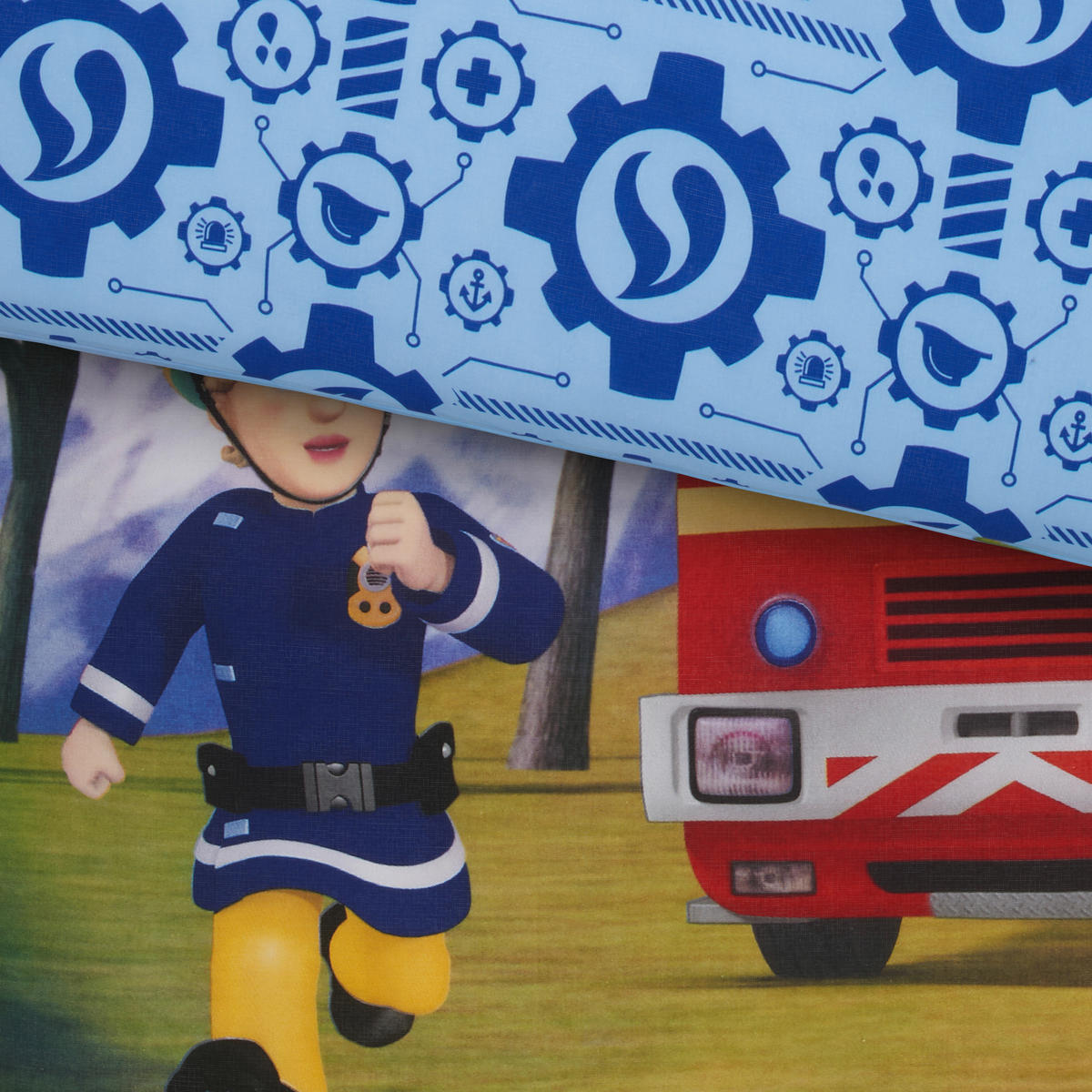 DĚTSKÉ POVLEČENÍ POŽÁRNÍK SAM 140/200 cm  - vícebarevná, Konvenční, textil (140/200cm)