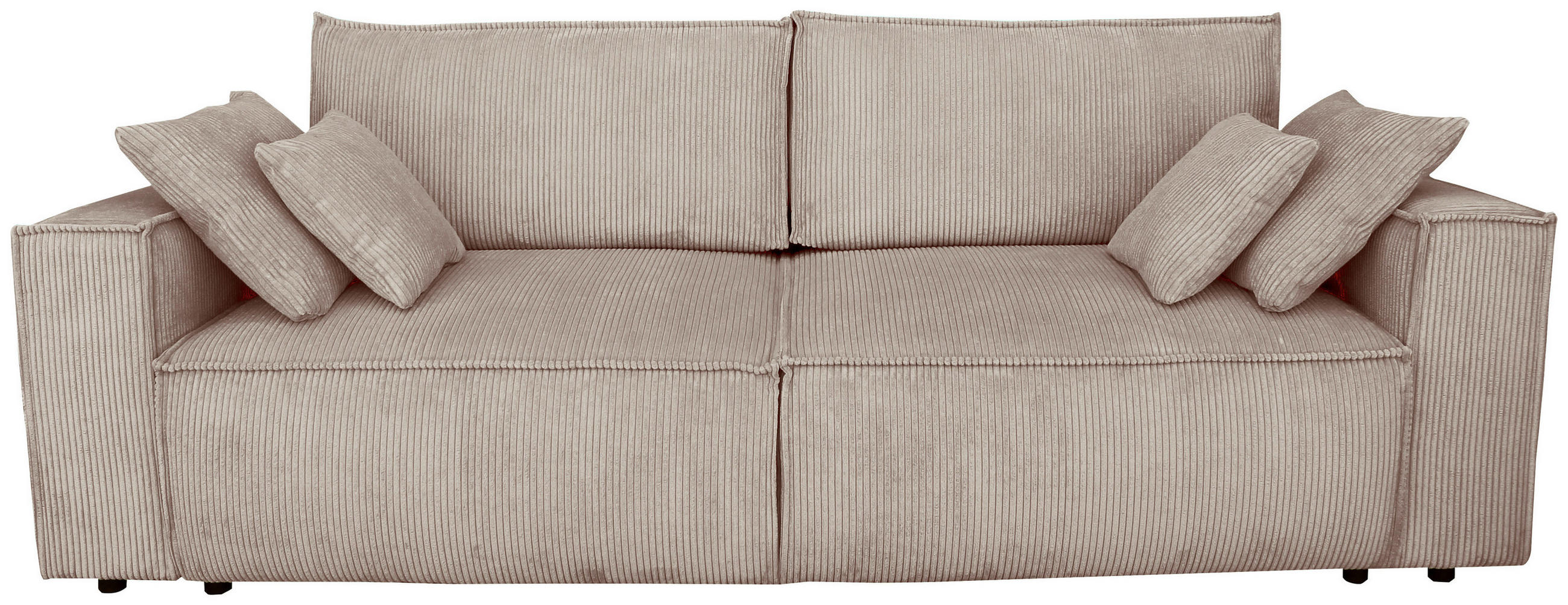 SCHLAFSOFA Cord Taupe  - Taupe/Schwarz, KONVENTIONELL, Kunststoff/Textil (240/89/100cm) - Carryhome