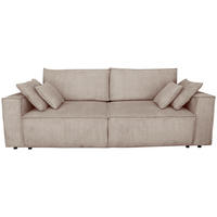 SCHLAFSOFA  mit Liegefunktion, Schlafen auf Sitzhöhe, Rücken echt Cord Taupe  - Taupe/Schwarz, KONVENTIONELL, Kunststoff/Textil (240/89/100cm) - Carryhome
